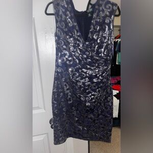 Navy Sequined Lace
Cocktail Dress